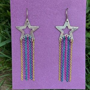 Vintage Rainbow Star Earrings